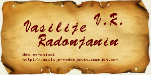 Vasilije Radonjanin vizit kartica